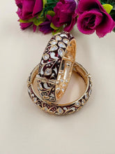 Exquisite red Kundan Bangles For Women With Enamel – Royal Rajasthani Kundan red Meenakari Bangles
